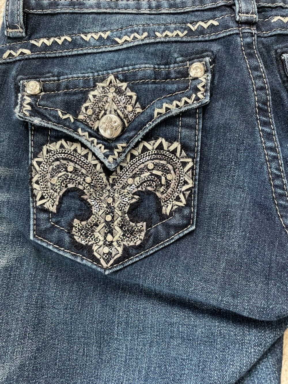 Miss Me Dark Blue Embellished Bootcut Jeans - Picture 4 of 7